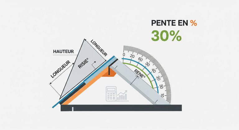 Calcul pourcentage pente toiture